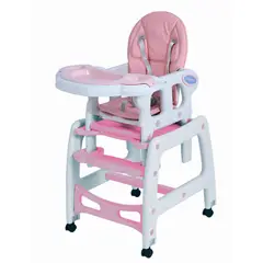BE DESIGN - Silla de Comer 3 Funciones New Fresh Rosa claro 108x60x68 cm