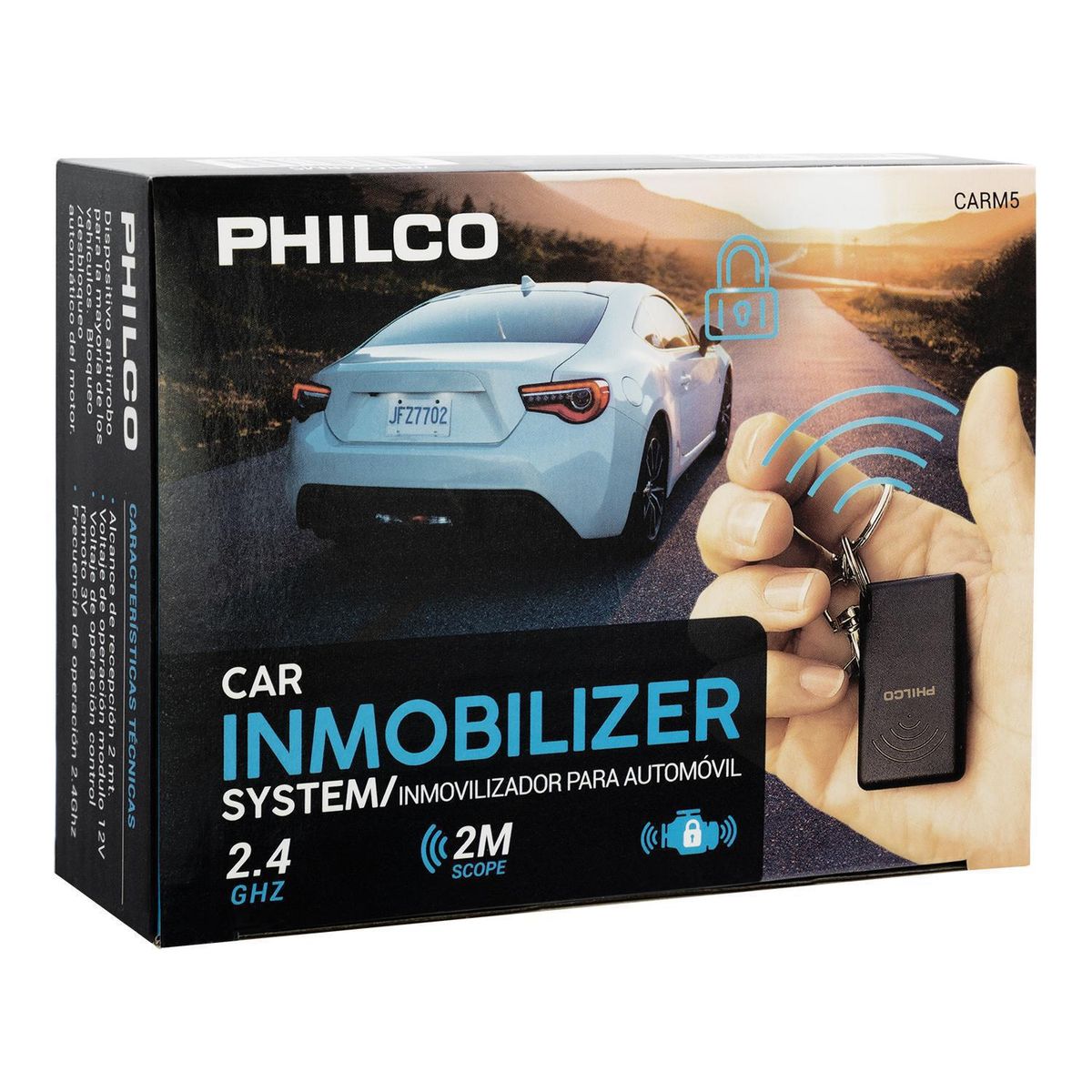 PHILCO - Inmovilizador para automóvil inalámbrico frecuencia 2,4Ghz