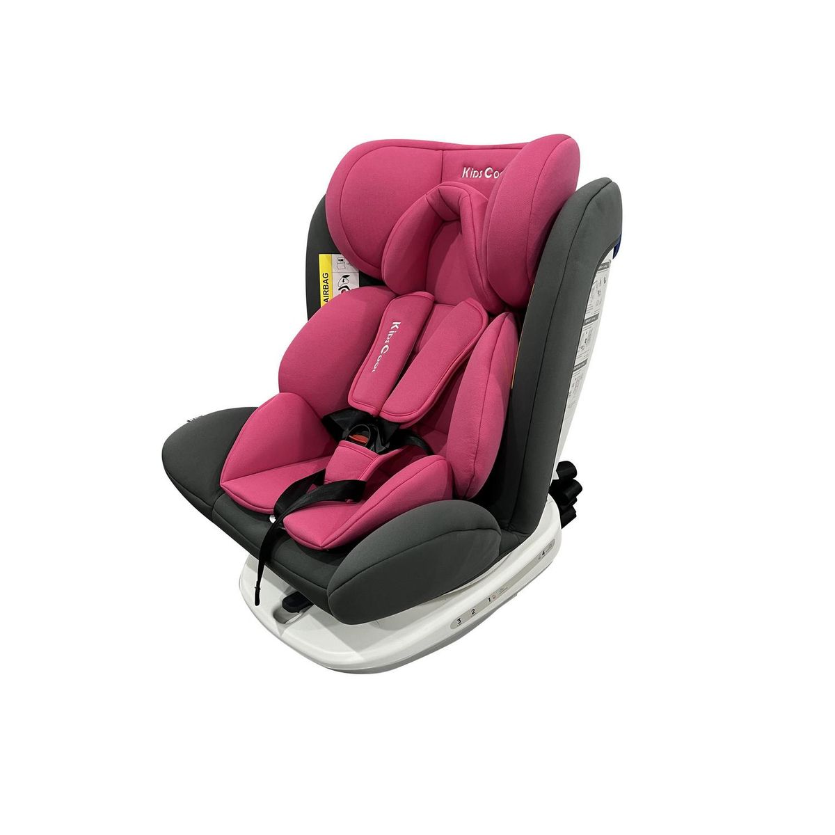 KIDSCOOL - Silla de auto rosada giro 360° 4 etapas