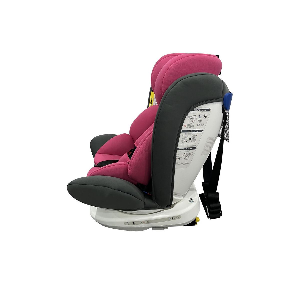 KIDSCOOL - Silla de auto rosada giro 360° 4 etapas