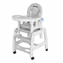 BE DESIGN - Silla de Comer 3 Funciones New Gris claro 108x60x68 cm