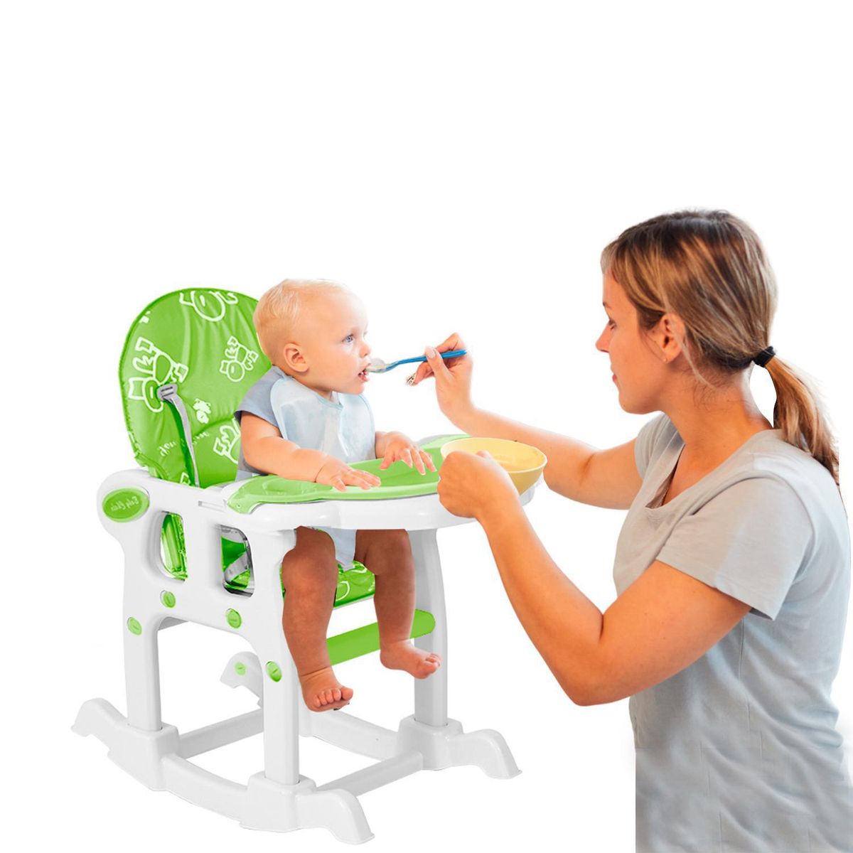 KIDSCOOL - Silla de comer New verde 3 funciones