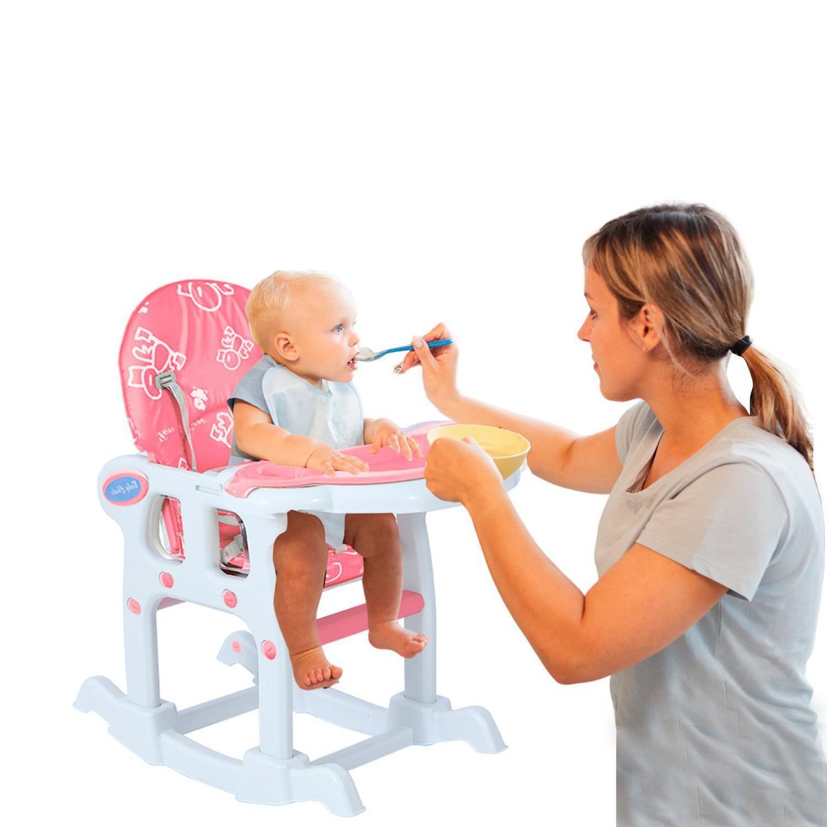 KIDSCOOL - Silla de comer New rosado 3 funciones