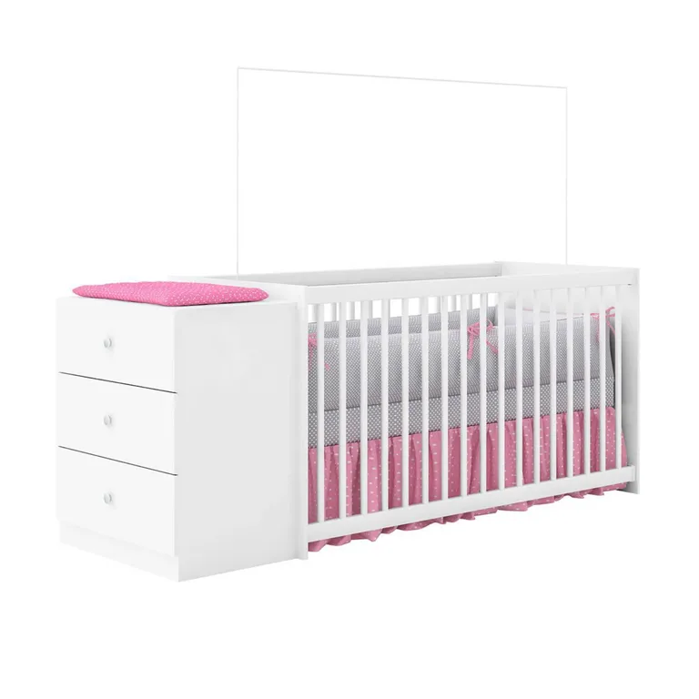 Cuna con cómoda Gutti blanca Kidscool