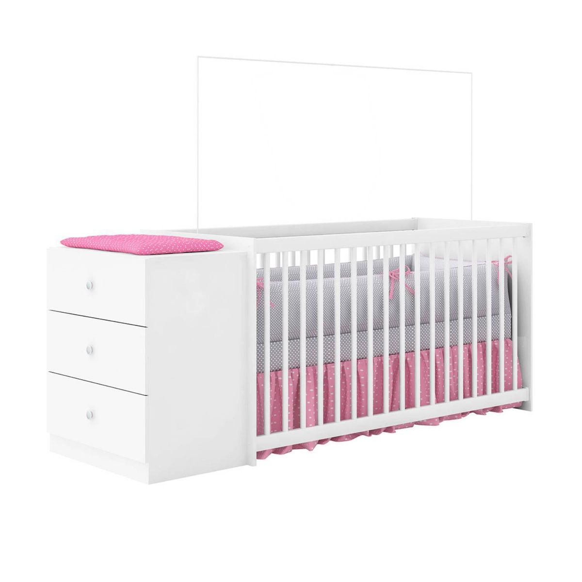 BE DESIGN - Cuna con cómoda Gutti blanca Kidscool