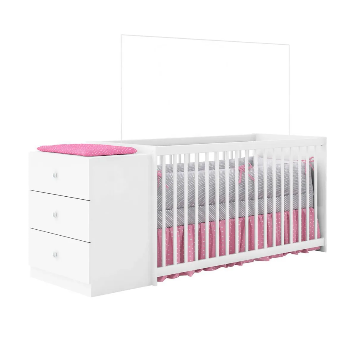 BE DESIGN - Cuna con cómoda Gutti blanca Kidscool