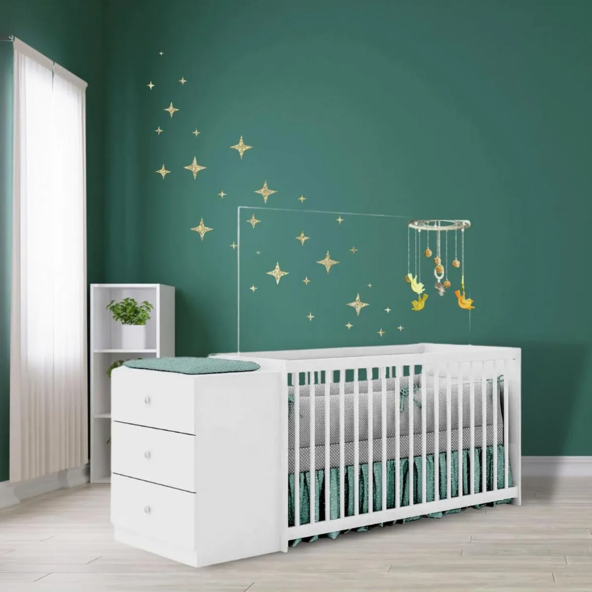 BE DESIGN - Cuna con cómoda Gutti blanca Kidscool