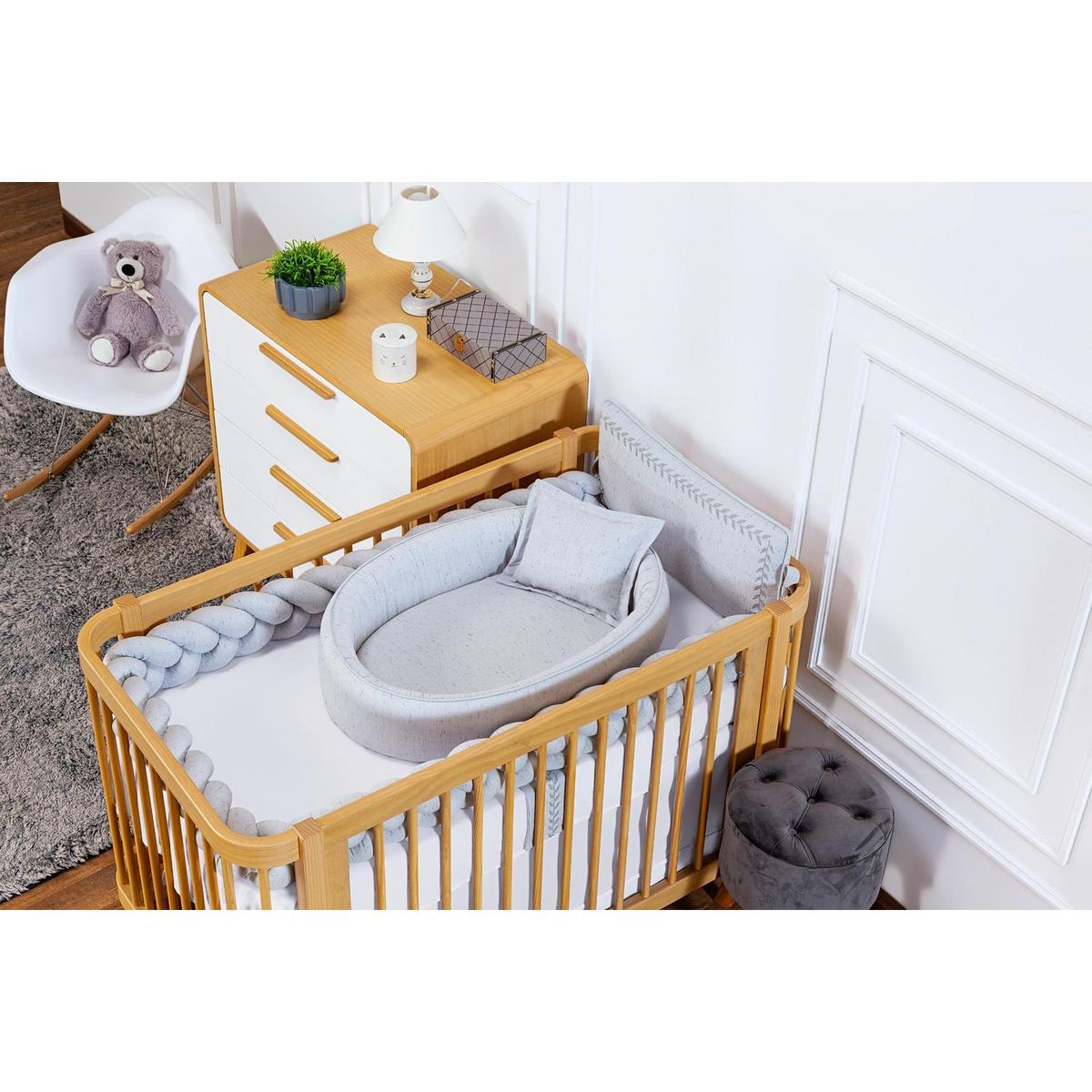 BE DESIGN - Moisés nido gris con cojín Kidscool