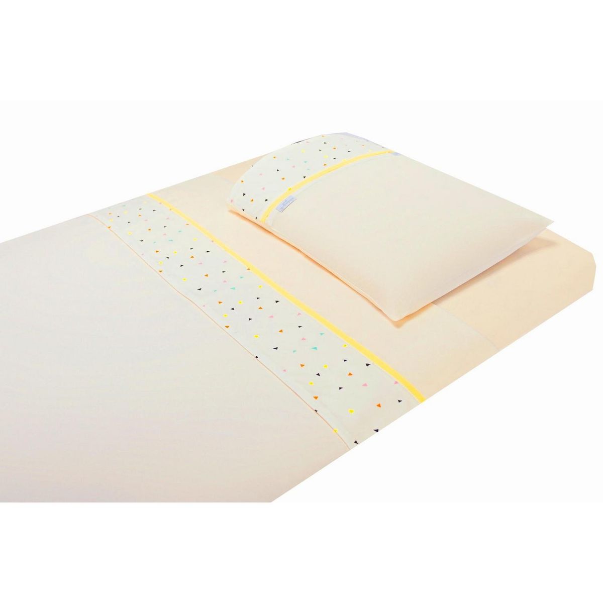 BE DESIGN - Juego de Sábanas Cuna Triangulo Infantil Beige