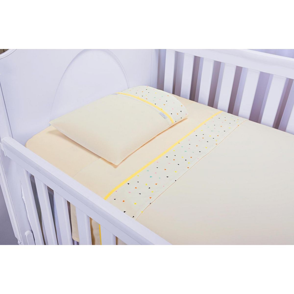 BE DESIGN - Juego de Sábanas Cuna Triangulo Infantil Beige