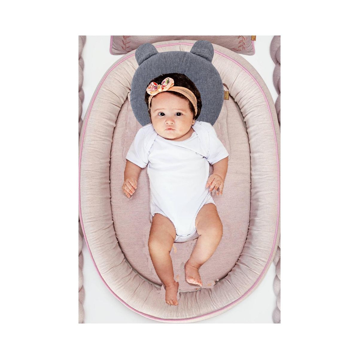 BE DESIGN - Almohada Anatómica Sensity Jeans de Fibra sintética para Bebé 30x4 cm