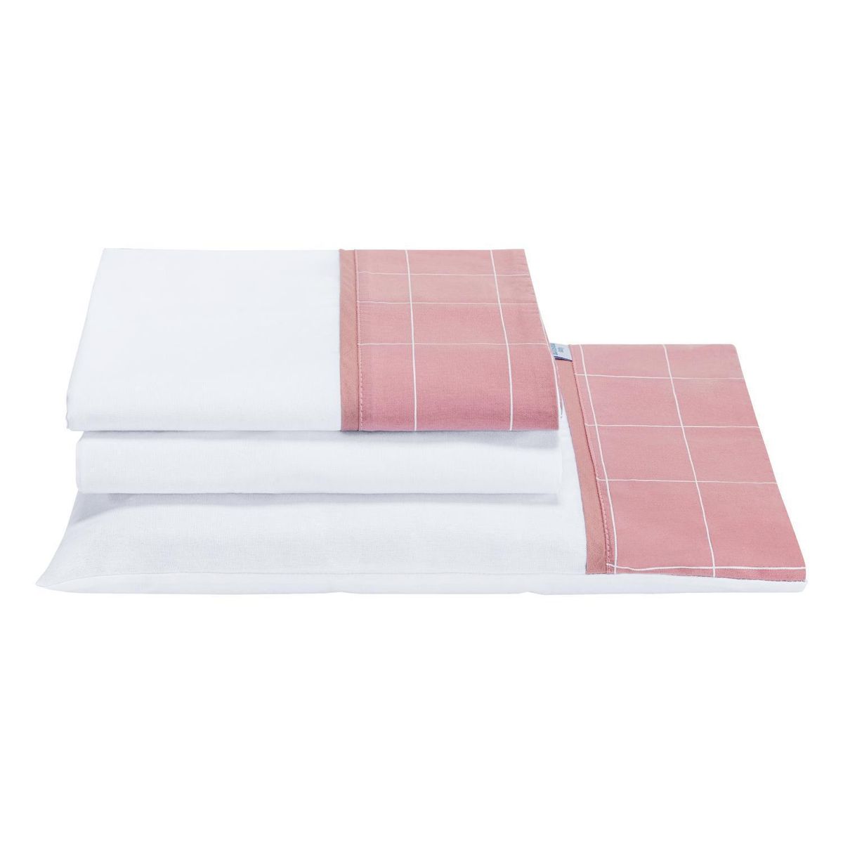 BE DESIGN - Juego de Sábanas Cuna Kidscool Infantil Gris/ Rosado