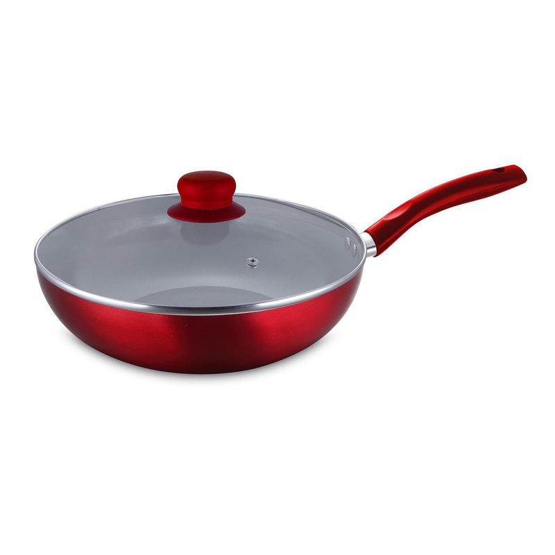 DORAL - Wok con Tapa y Fondo Titanio 30 cm 2 Piezas Aluminio Montecarlo