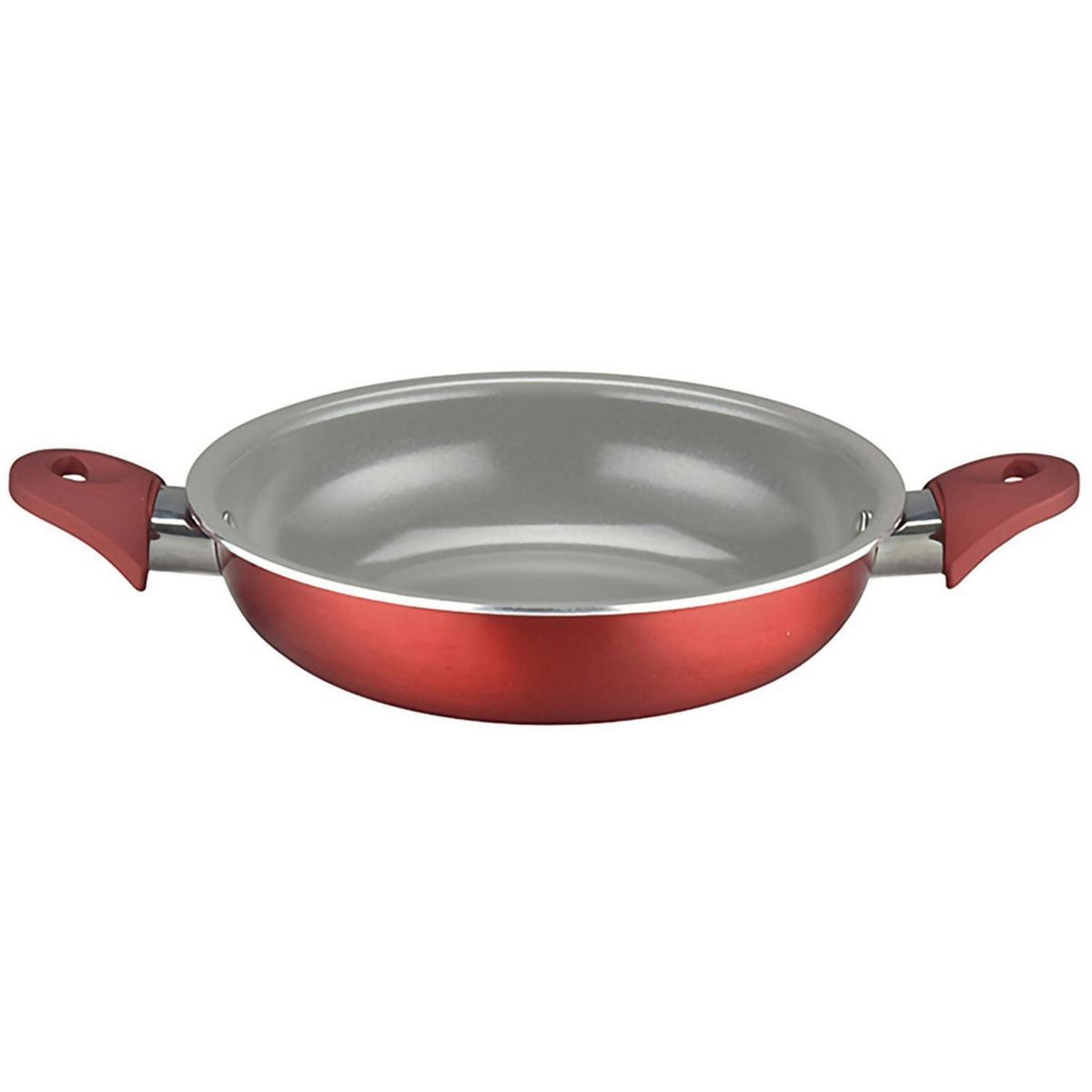 DORAL - Set 3 sartenes rojo aluminio/titanio 20+24 cms + paila 16 cms