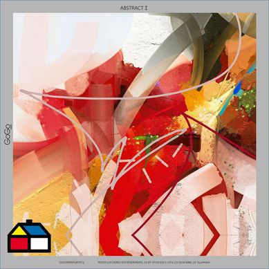 Canva abstracto deco 38x38x4cm