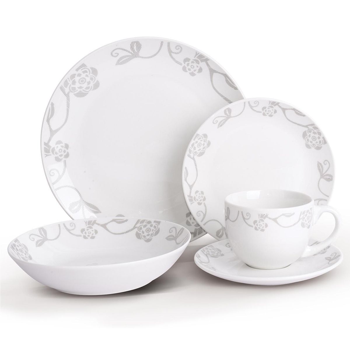 DORAL - Juego de Loza 20 Piezas Porcelana Vicenza Multicolor