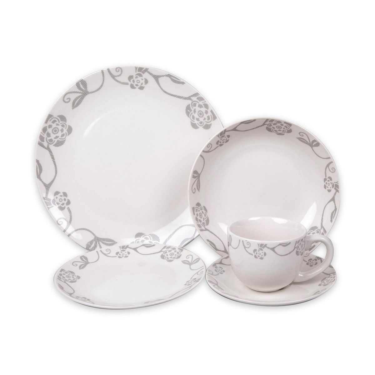 DORAL - Juego de Loza 20 Piezas Porcelana Vicenza Multicolor