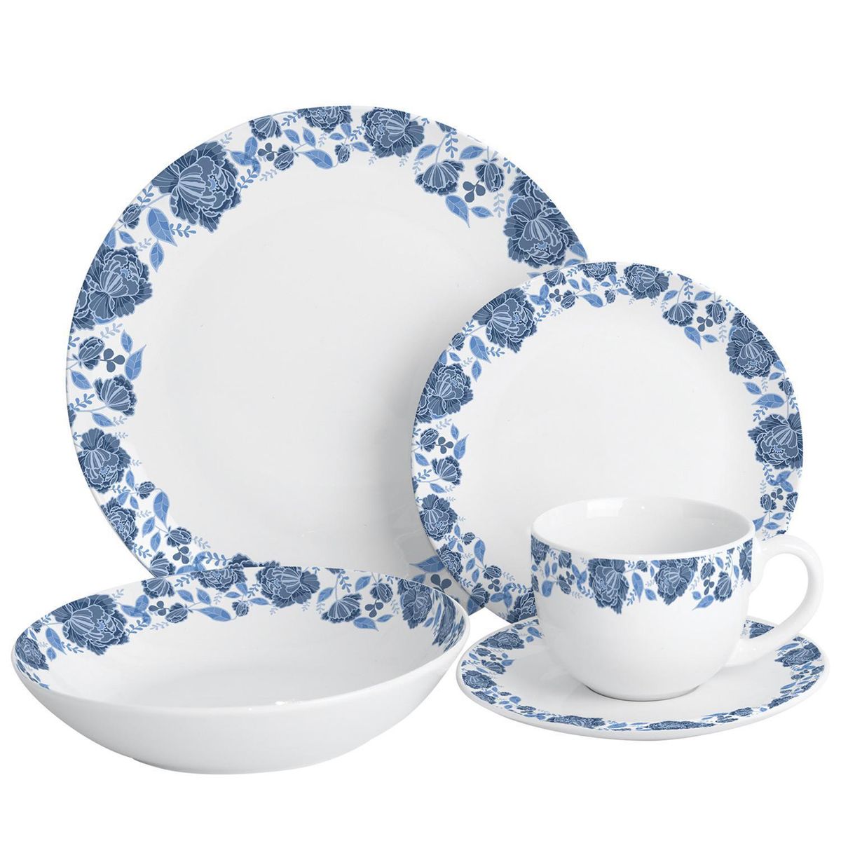 DORAL - Juego de Loza 20 Piezas Porcelana Multicolor