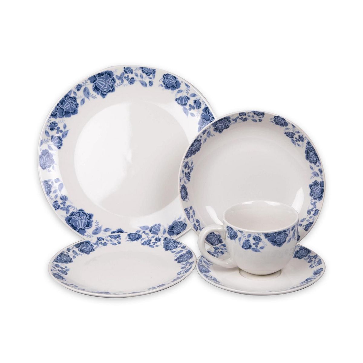 DORAL - Juego de Loza 20 Piezas Porcelana Multicolor