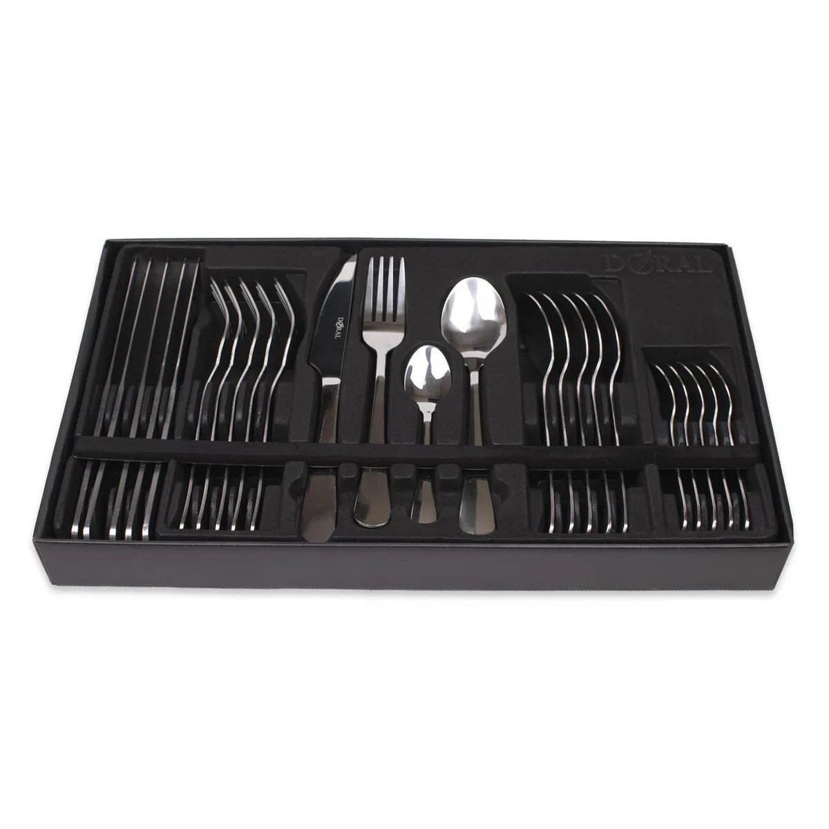 DORAL - Set 24 Cubiertos Acero Inoxidable Classic para 6 personas con Caja