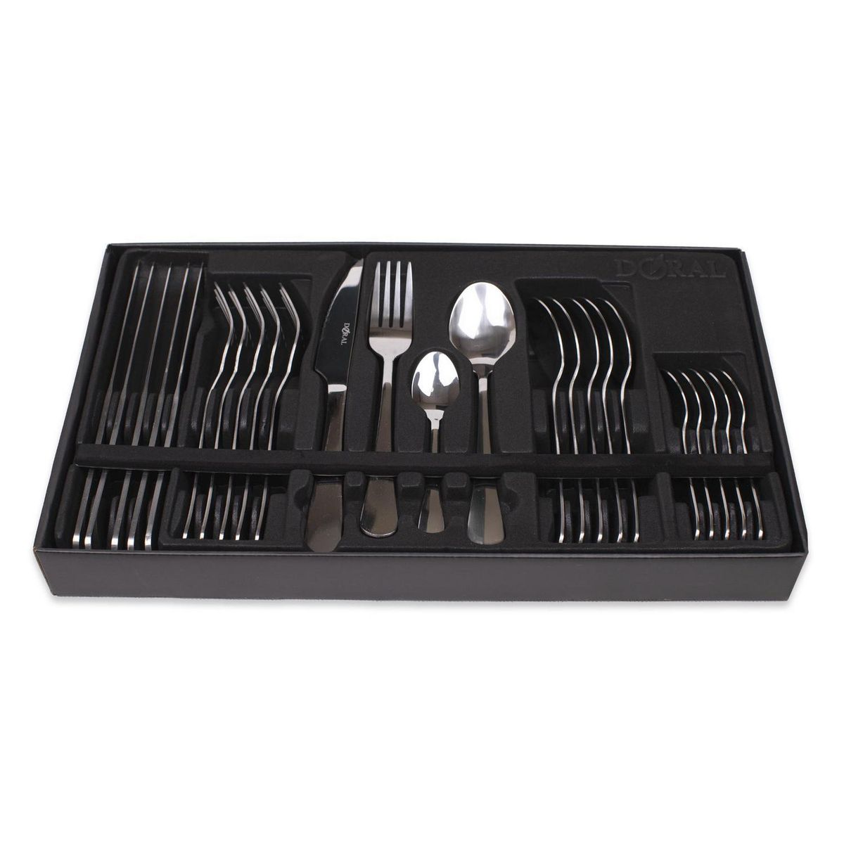 DORAL - Set 24 Cubiertos Acero Inoxidable Classic para 6 personas con Caja