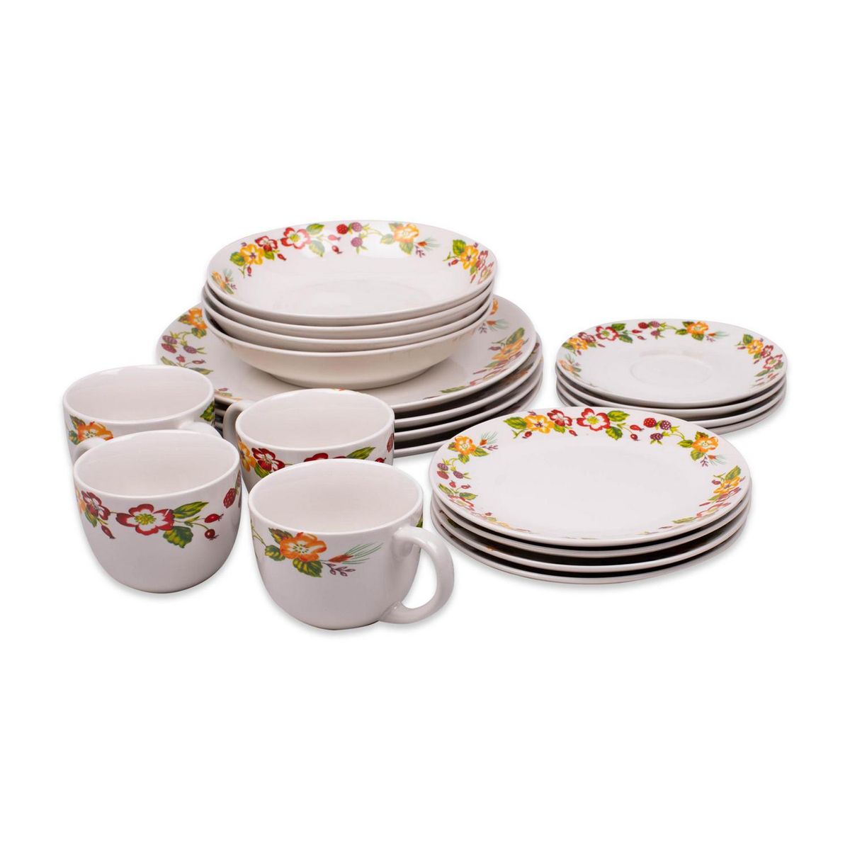 DORAL - Juego de Loza 20 Piezas Porcelana Multicolor