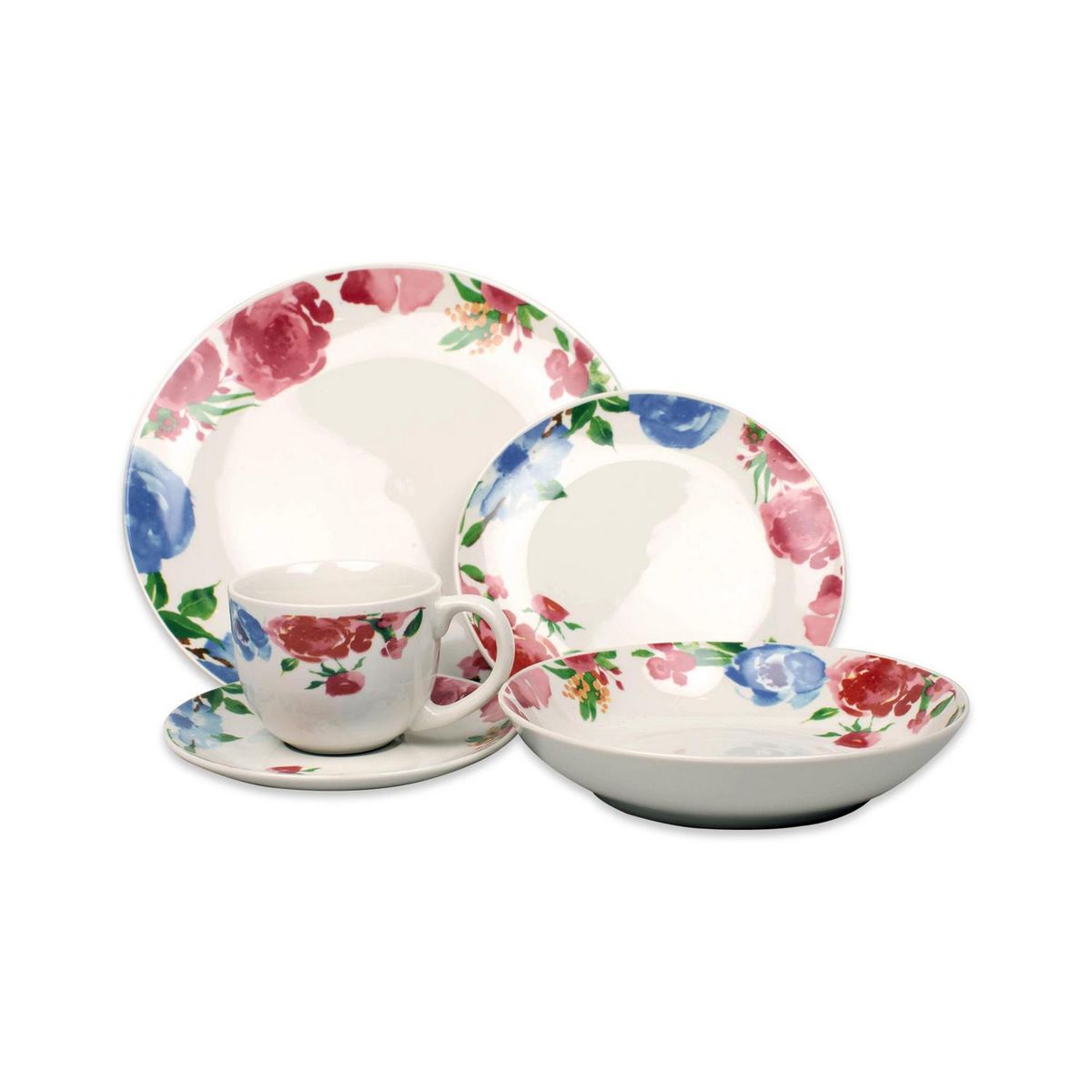 DORAL - Juego de Loza 20 Piezas Porcelana Multicolor