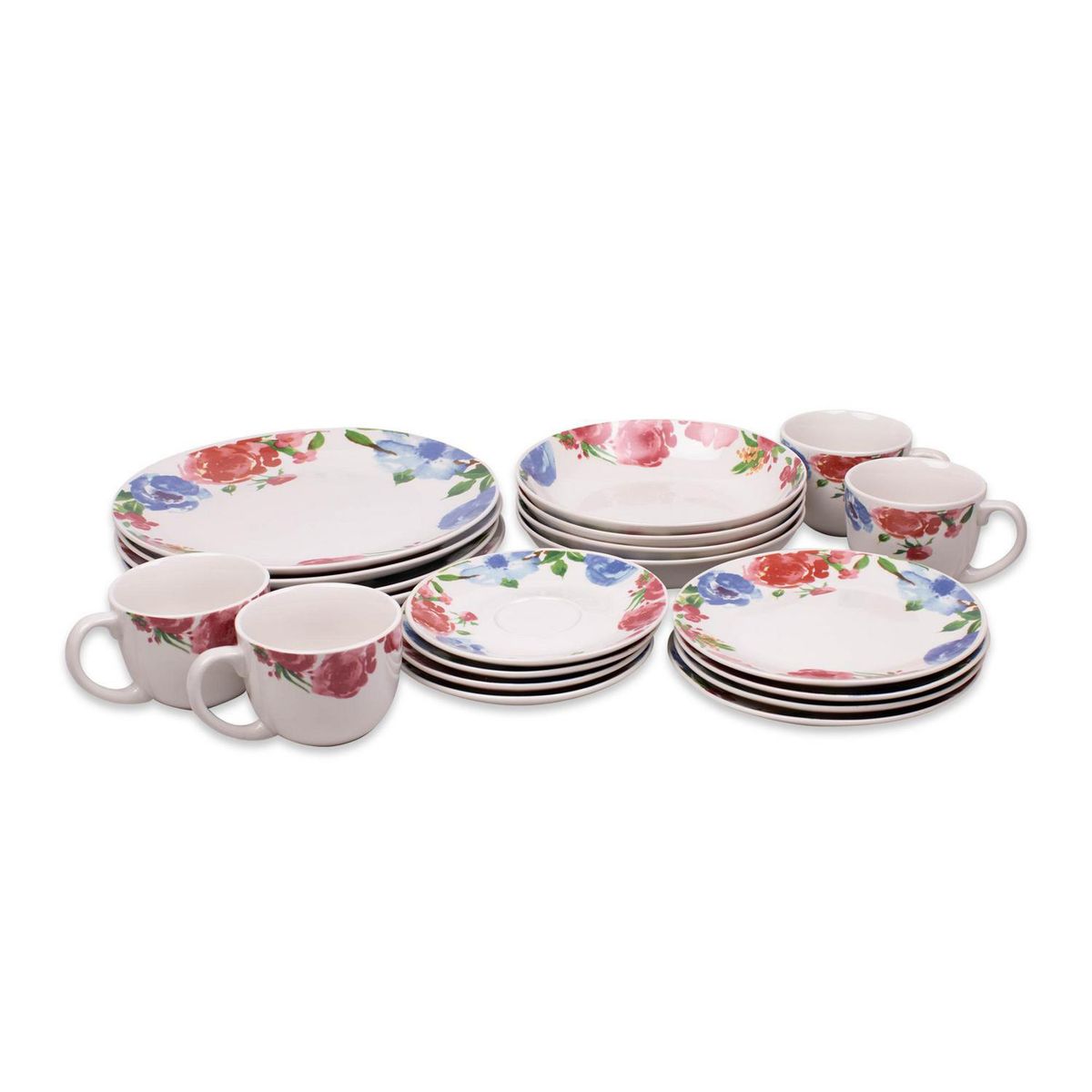 DORAL - Juego de Loza 20 Piezas Porcelana Multicolor