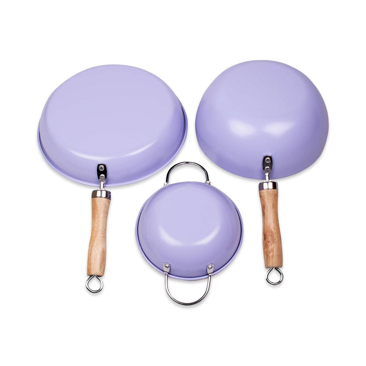 DORAL - Batería de Cocina 3 Piezas Acero inoxidable NORUEGA Morado