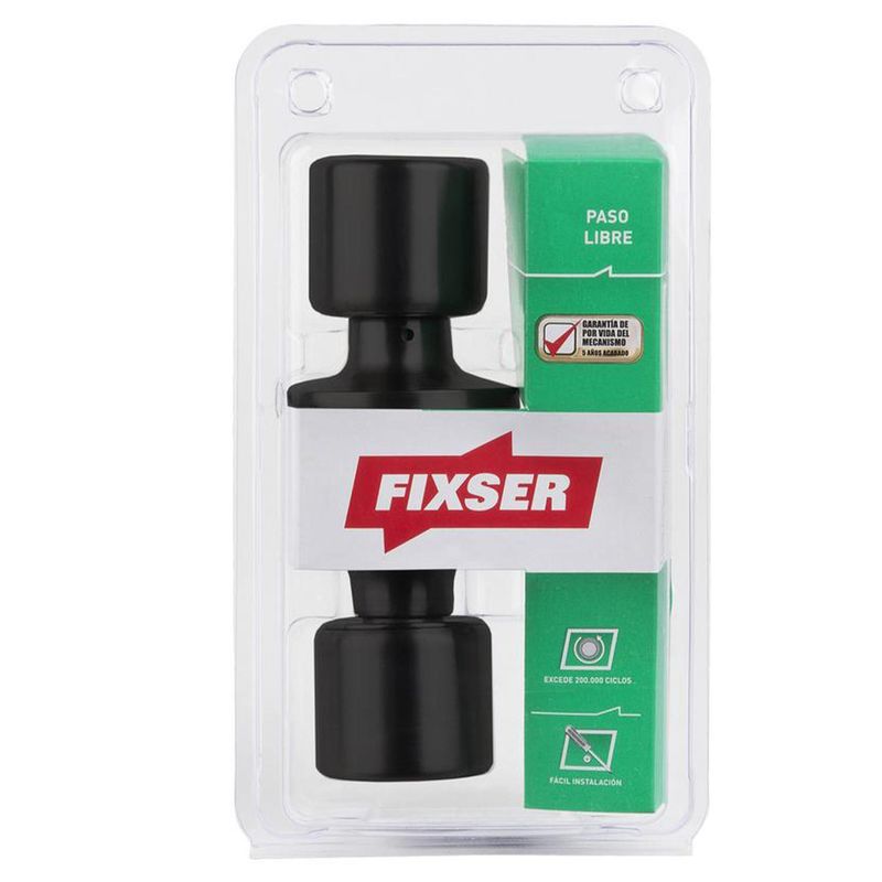 FIXSER - Cerradura pomo lugano simple paso negro