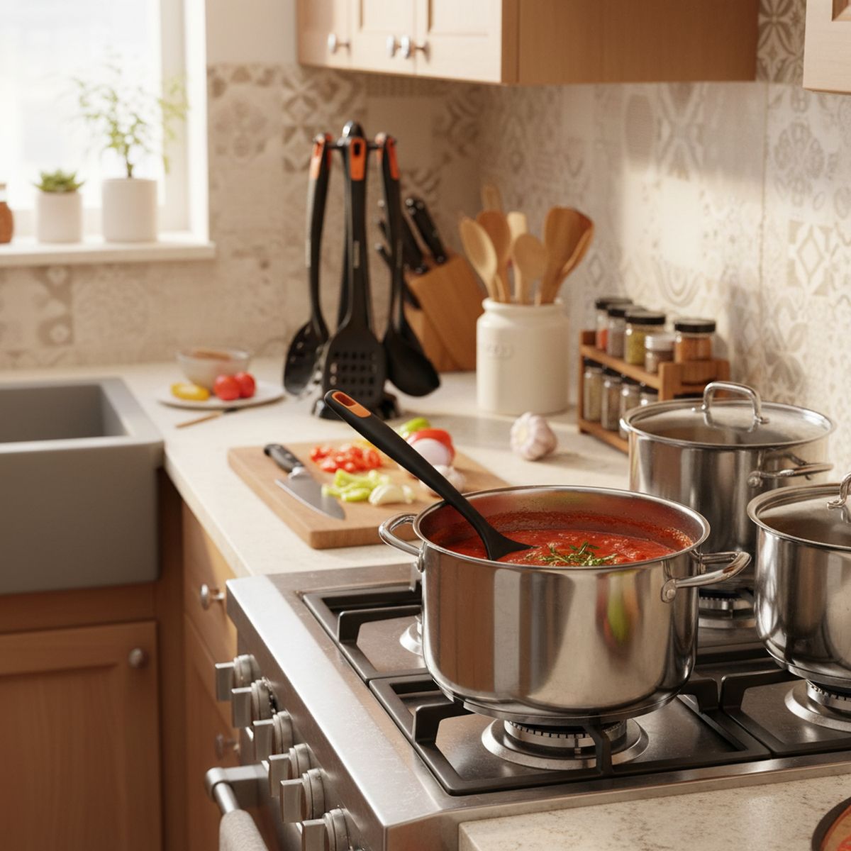 MARMICOC - Set de 7 Utensilios Cocina Marmicoc Colgantes Negro