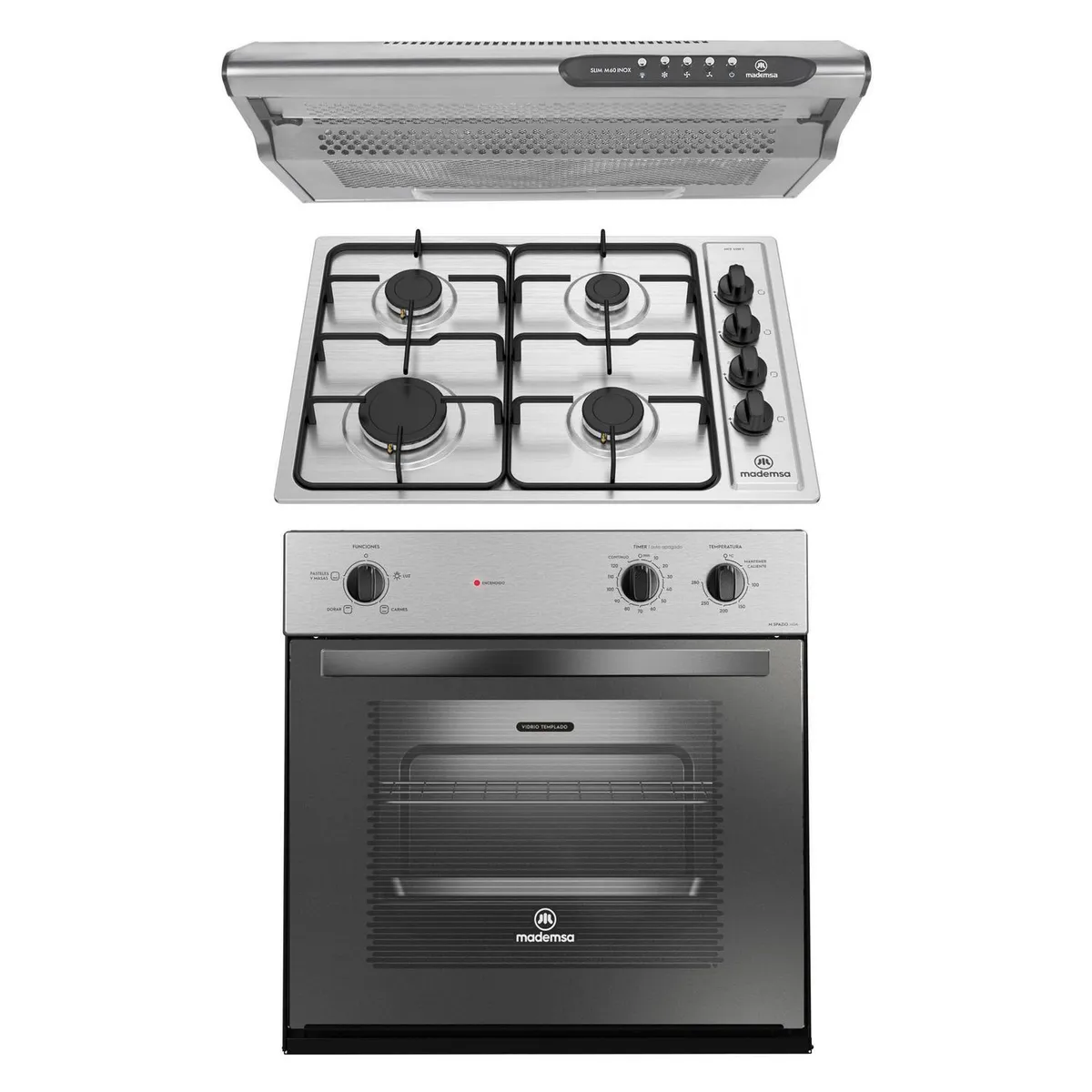 MADEMSA - Kit horno M140A + encimera 435E + campana M60