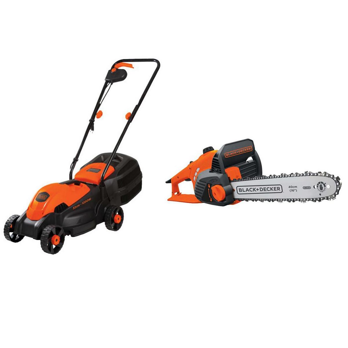 BLACK+DECKER - Electrosierra 1850W + Cortacesped 1200W