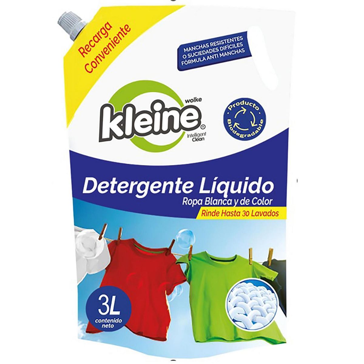 KLEINE WOLKE - Recarga Detergente Líquido Kleine Wolke 3 Litros Aroma Fresco