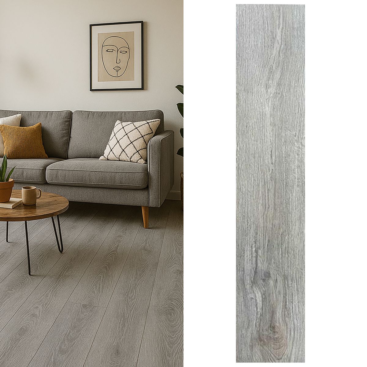 ETERSOL - Piso Flotante 8.3 mm Ambras Gris 1.9 m2