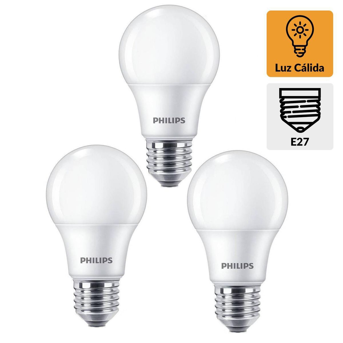 PHILIPS - Ampolleta Led 9 W E27 680 lm Luz Cálida