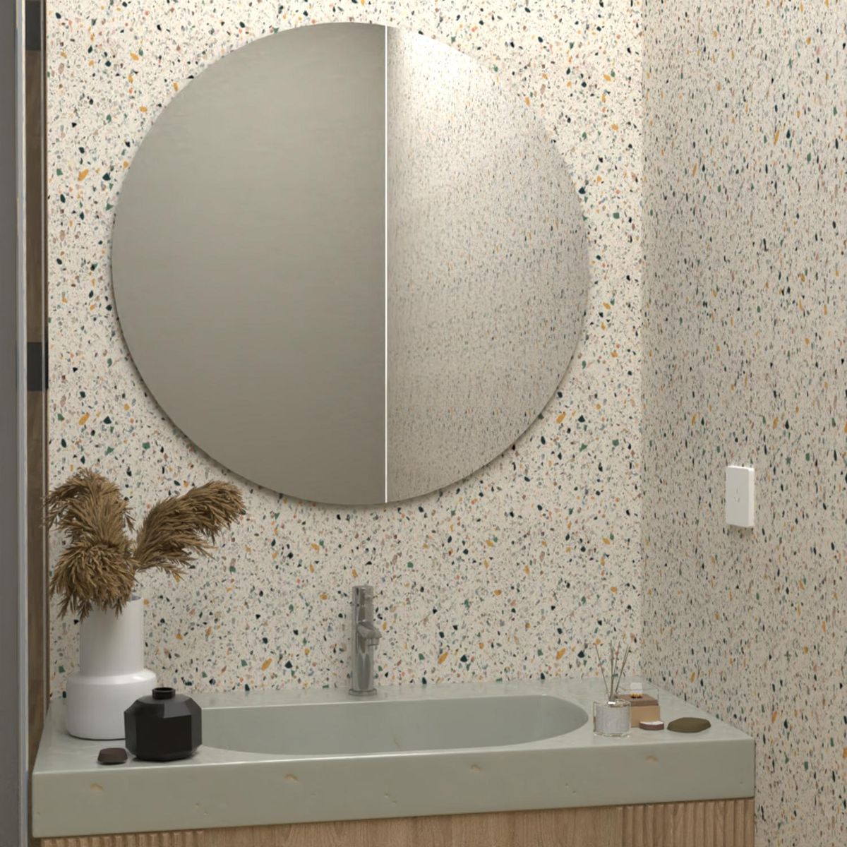 TUHOME - Espejo Baño Redondo 75x75 cm Capri