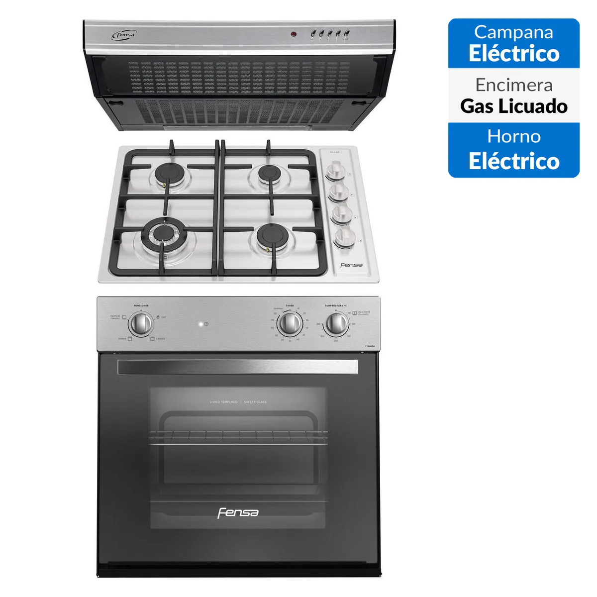 Kit Horno F1060RA + Encimera 4.3HF + Campana U6160, marca FENSA - Foto Principal
