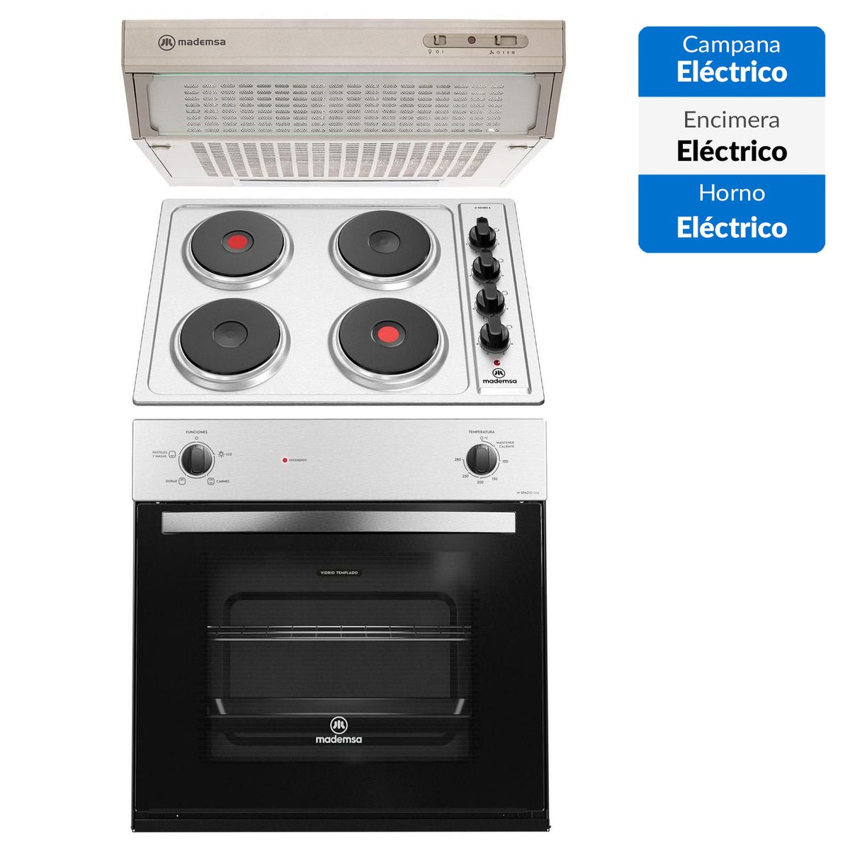 MADEMSA - Kit Horno M110A+ Encimera 48ED + Campana U160S