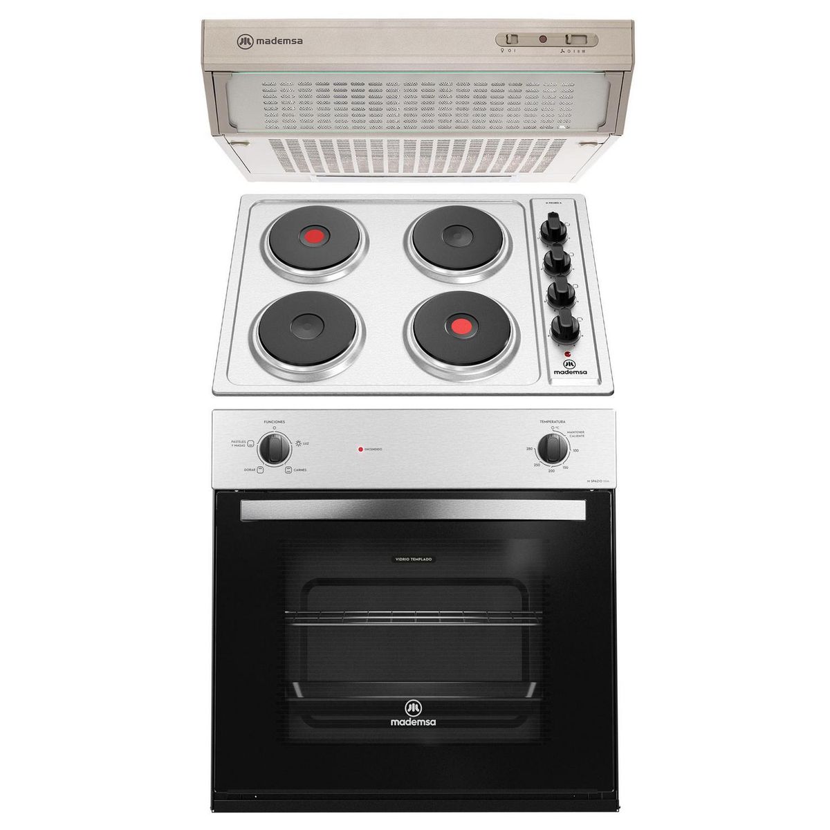 MADEMSA - Kit Horno M110A+ Encimera 48ED + Campana U160S