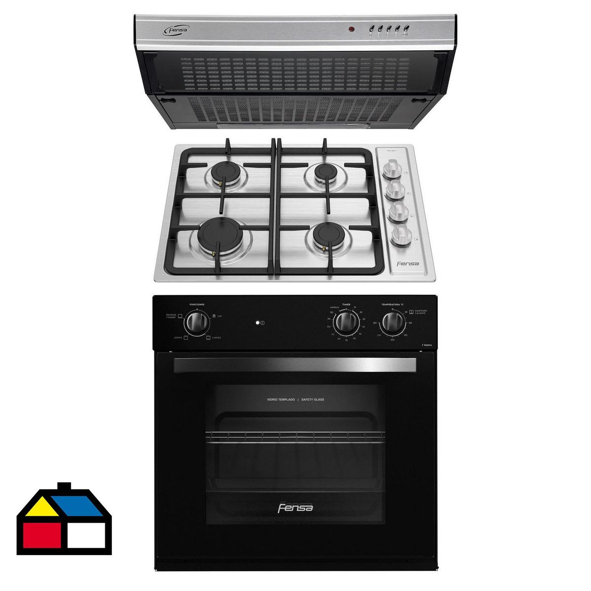 FENSA - Kit Horno F1060NA + Encimera 4HF + Campana U6160