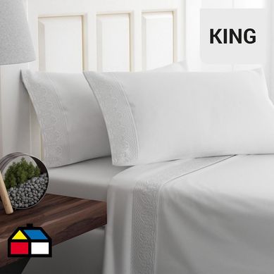 Sbana microfibra broderie Santorini king mix