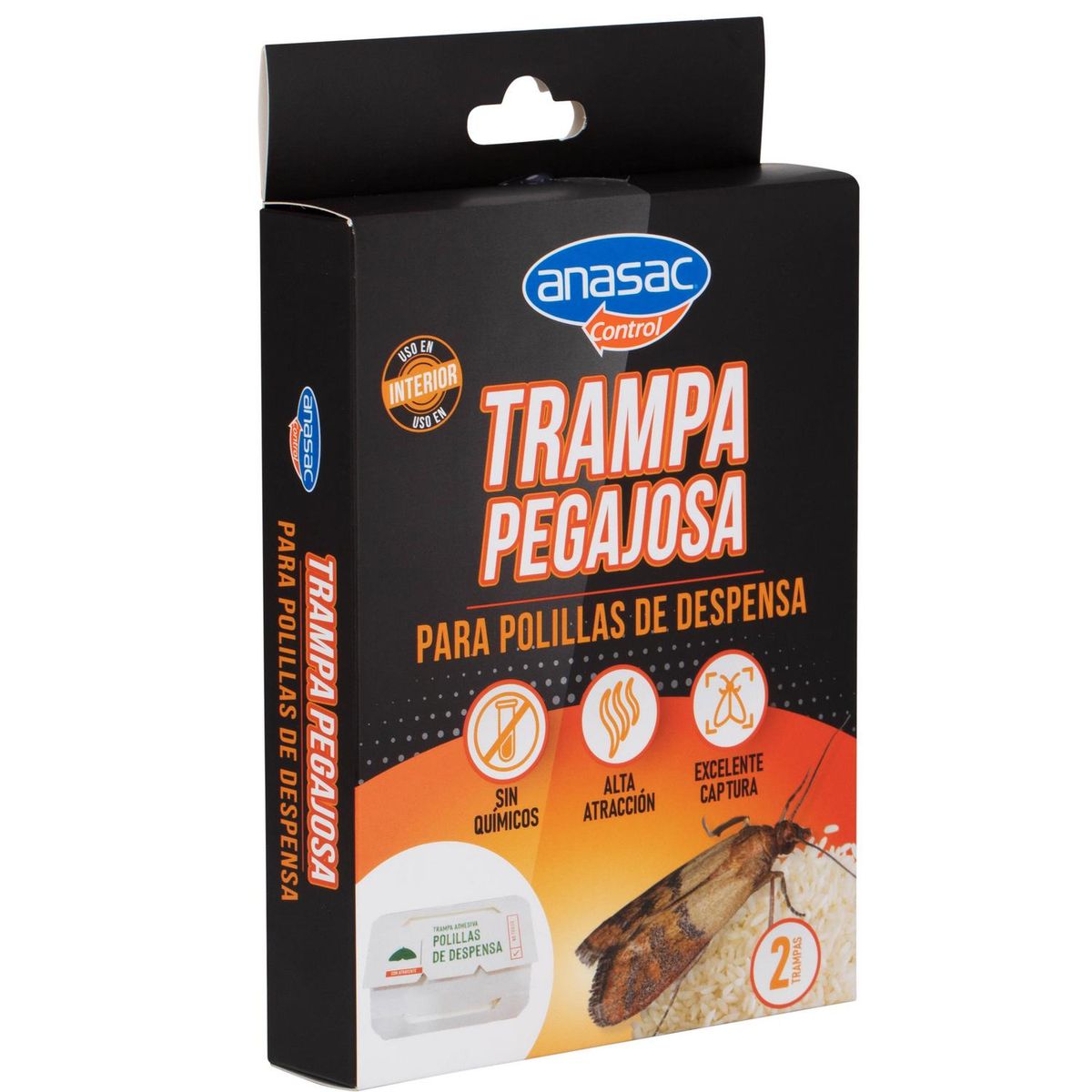ANASAC - Trampa Pegajosa Para Polillas Despensa 2 Unidades