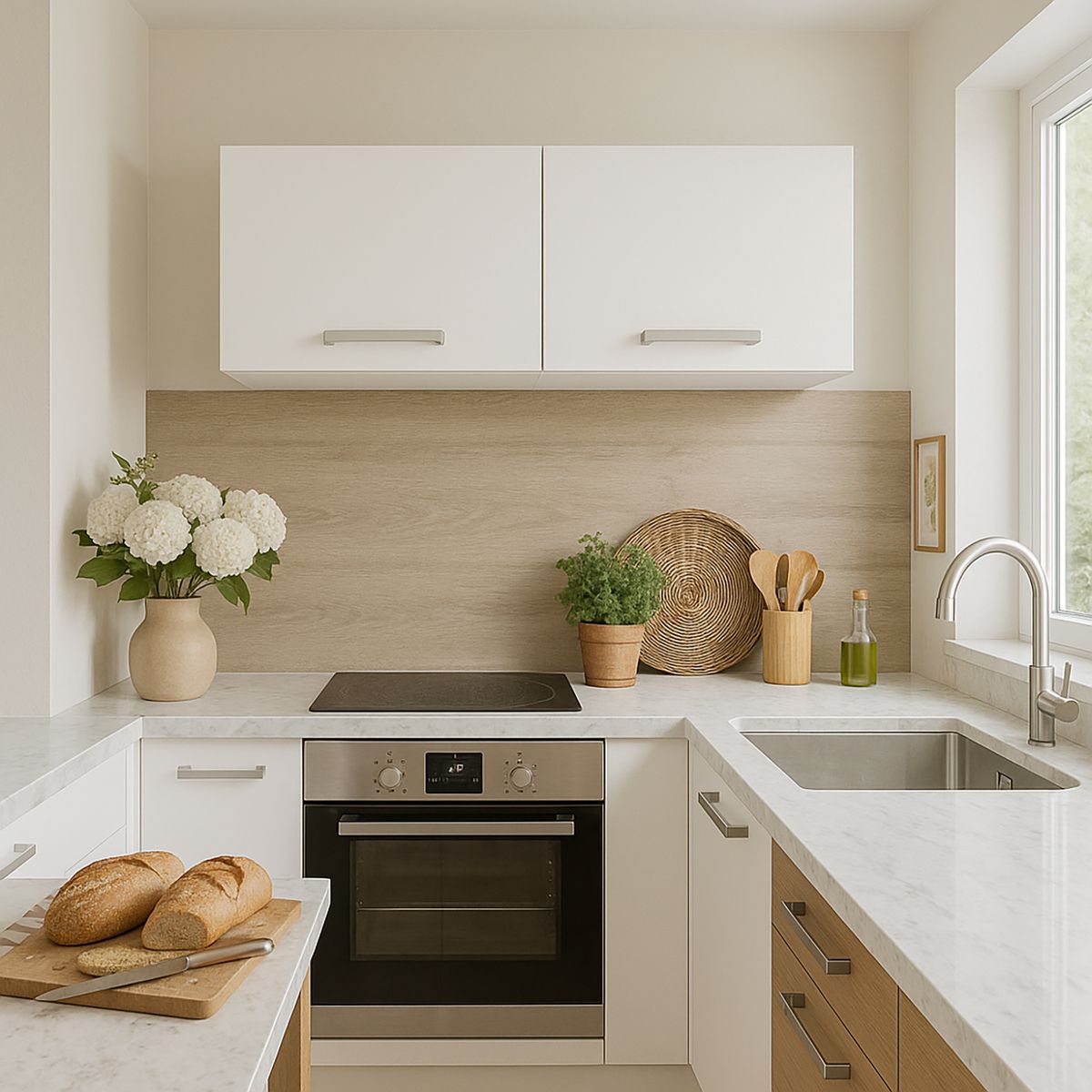 TECNOMOBILI - Mueble de cocina aéreo 2 puertas Blanco 22,5x 63x31,6 cm espesor 15mm