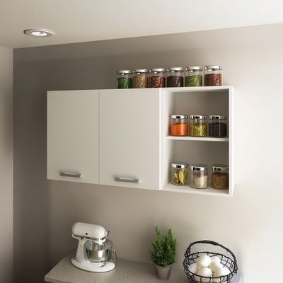 Imagen 2 del producto Armario Aéreo Cocina 2 Puertas Blanco/Blanco 60x119,8x31,6 cm espesor 15mm