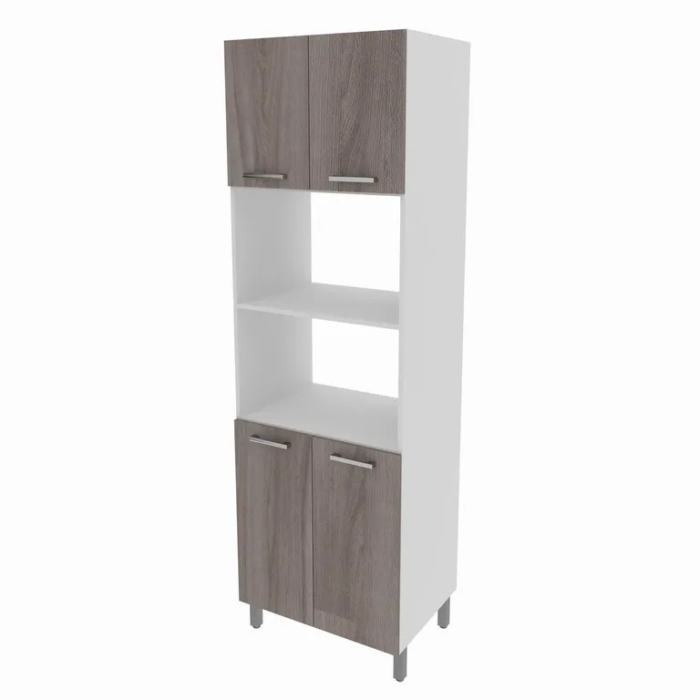 Torre de horno Cocina 4 Ptas Blanco/Carvalho 204x63x 46,8cm espesor 15mm