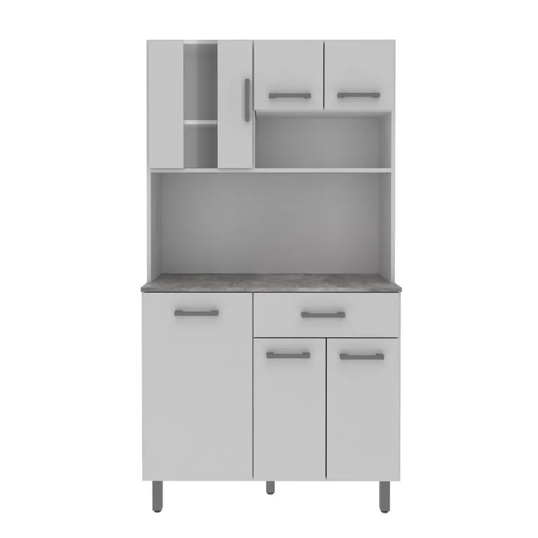 Kit Mueble Cocina 6 Puertas 1 Cajón Almacenamiento Hogar