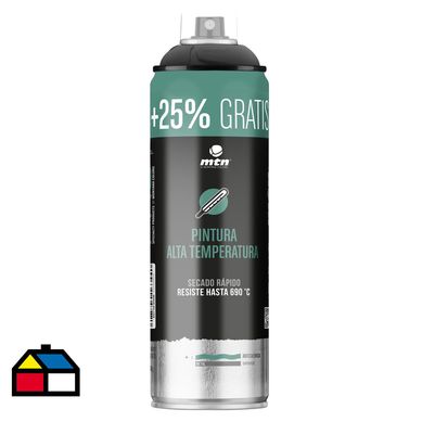 Pintura en spray 25% ms Alta Temperatura Negra 500ml