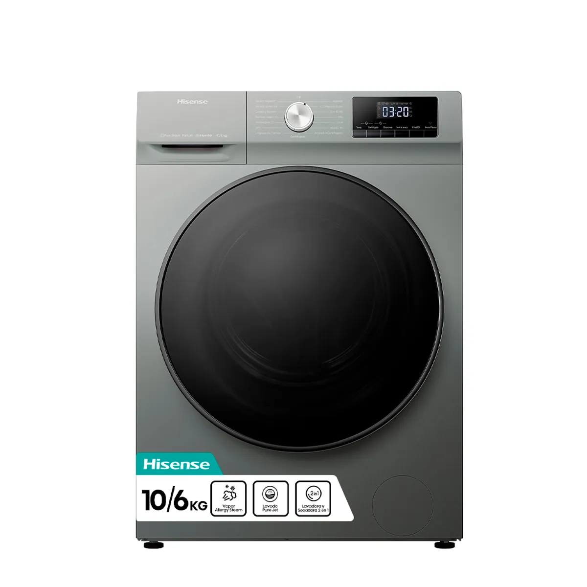 HISENSE - Lavadora Secadora 10/6 kg Titanium WD3Q1042BT