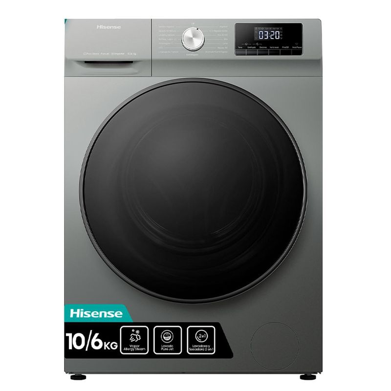 HISENSE - Lavadora Secadora 10/6 kg Titanium WD3Q1042BT